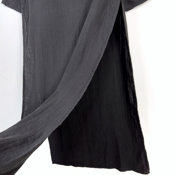 NEW O'Neill Black Kayson Maxi Cover-Up Dress Size Small High Side Slits - Picture 7 of 14